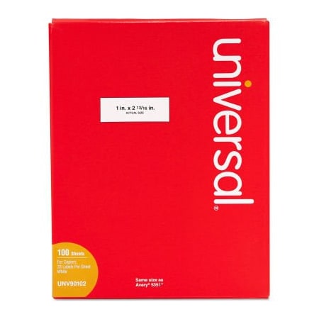 United Stationers Supply Universal® Address Labels for Copiers, 1 x 2-3/4, Bright White, 3300 Labels UNV90102